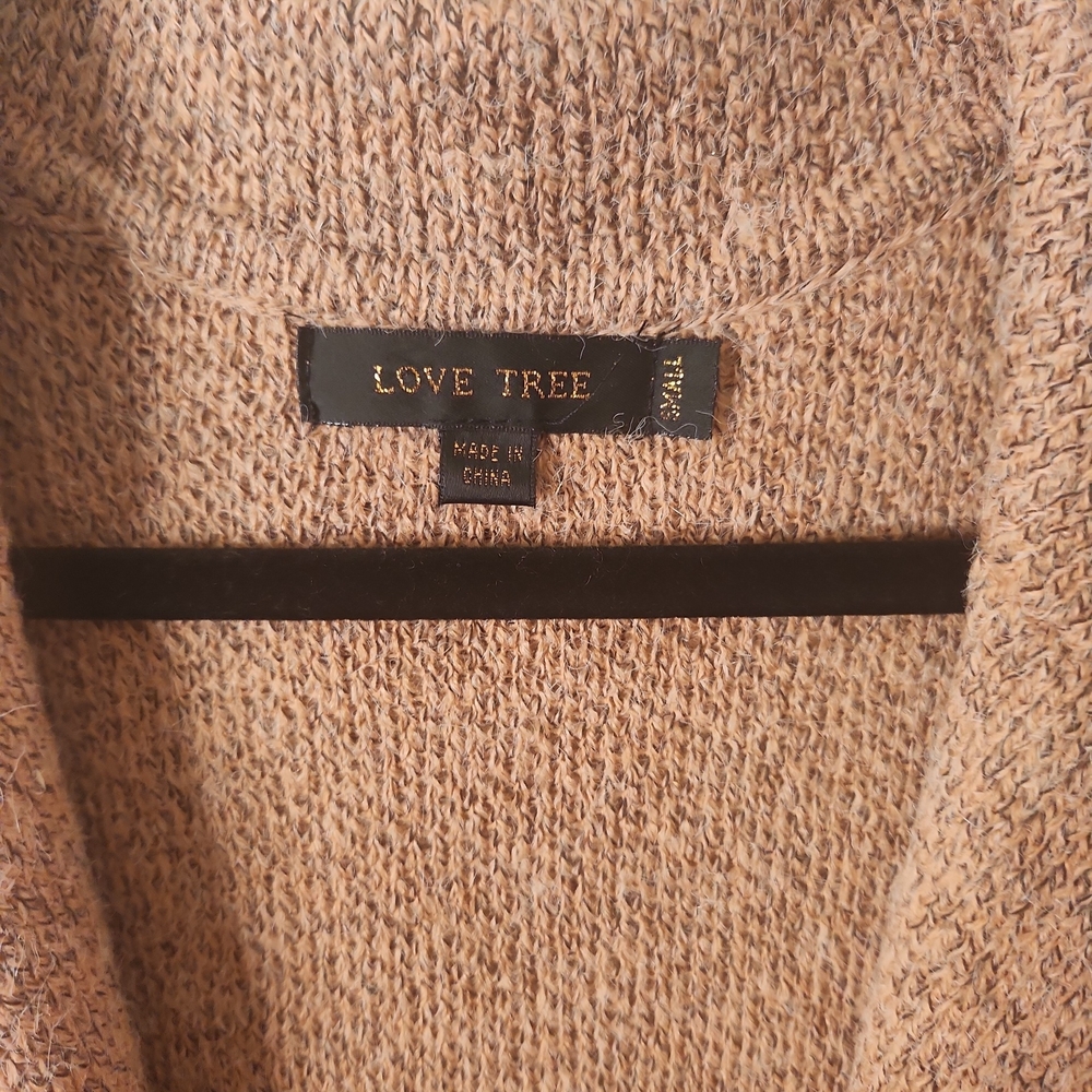 NWOT Love Tree Women's Mauve/Oatmeal Open Front Sleeveless Duster Size S - Picture 2 of 8